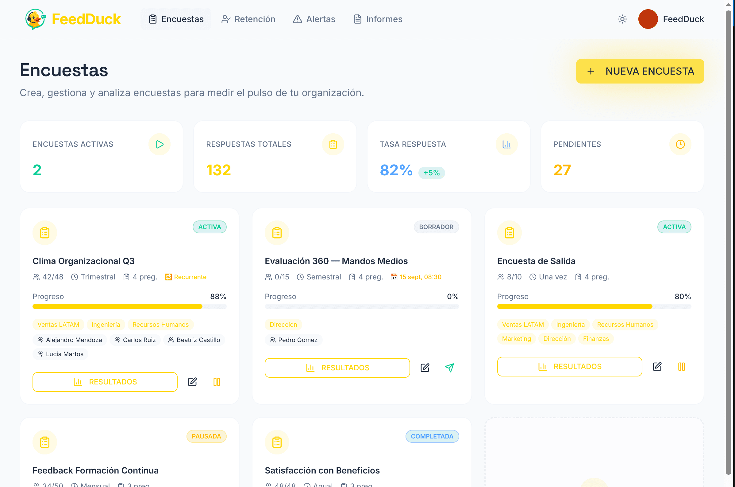 Informes y analíticas de clima laboral